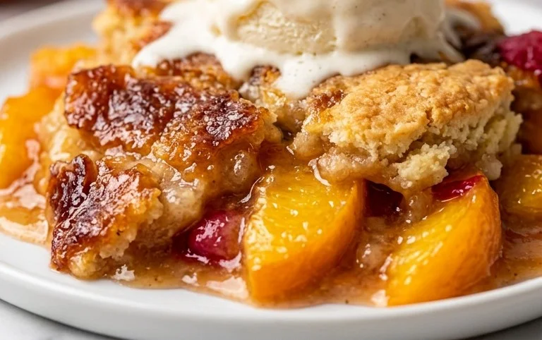 Super Easy Peach Cobbler